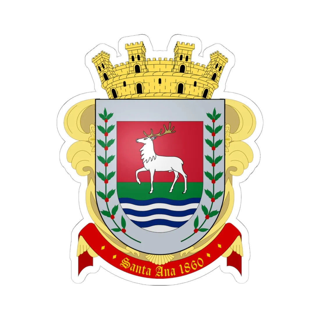 ESC-S-Cordoba (Venezuela) (Coat of Arms) STICKER Vinyl Kiss-Cut Decal 6 Inch White - The Sticker Space