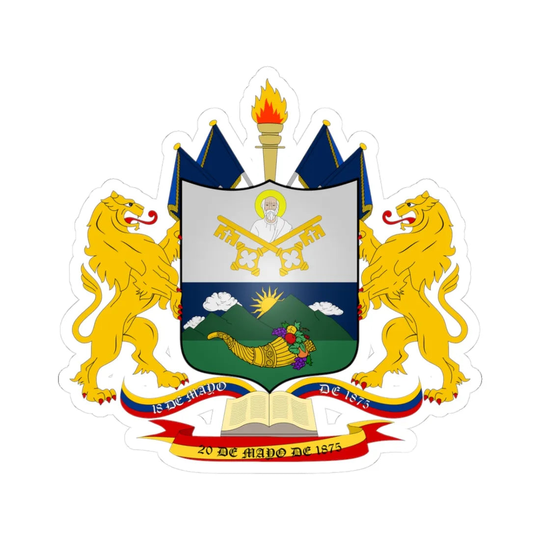 ESC-S-Independencia (Venezuela) (Coat of Arms) STICKER Vinyl Kiss-Cut Decal 3 Inch White - The Sticker Space