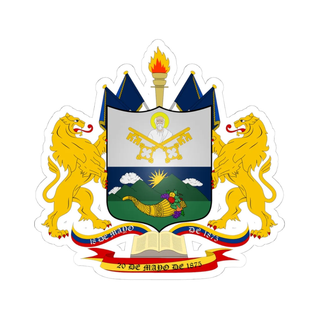 ESC-S-Independencia (Venezuela) (Coat of Arms) STICKER Vinyl Kiss-Cut Decal 4 Inch White - The Sticker Space
