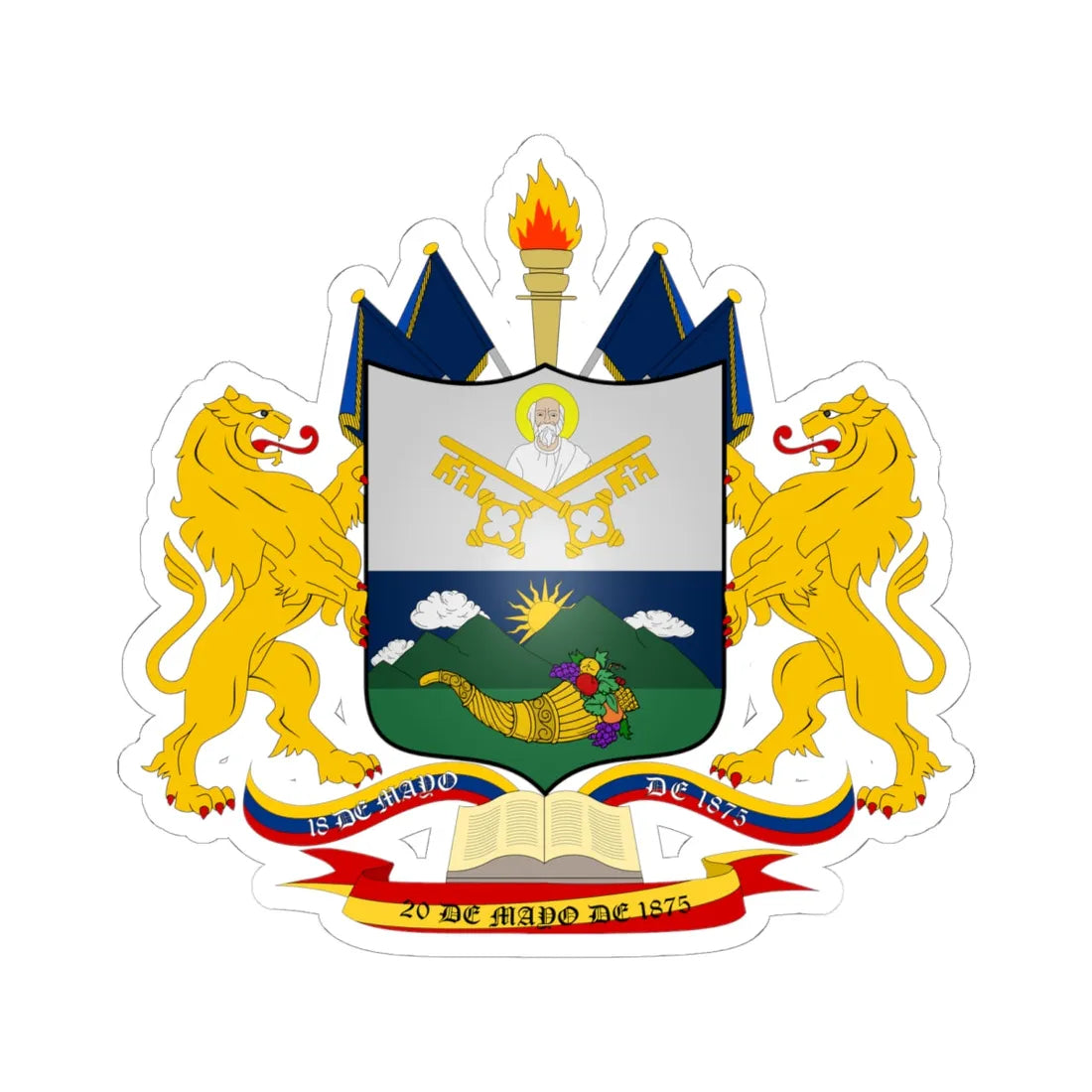 ESC-S-Independencia (Venezuela) (Coat of Arms) STICKER Vinyl Kiss-Cut Decal 6 Inch White - The Sticker Space