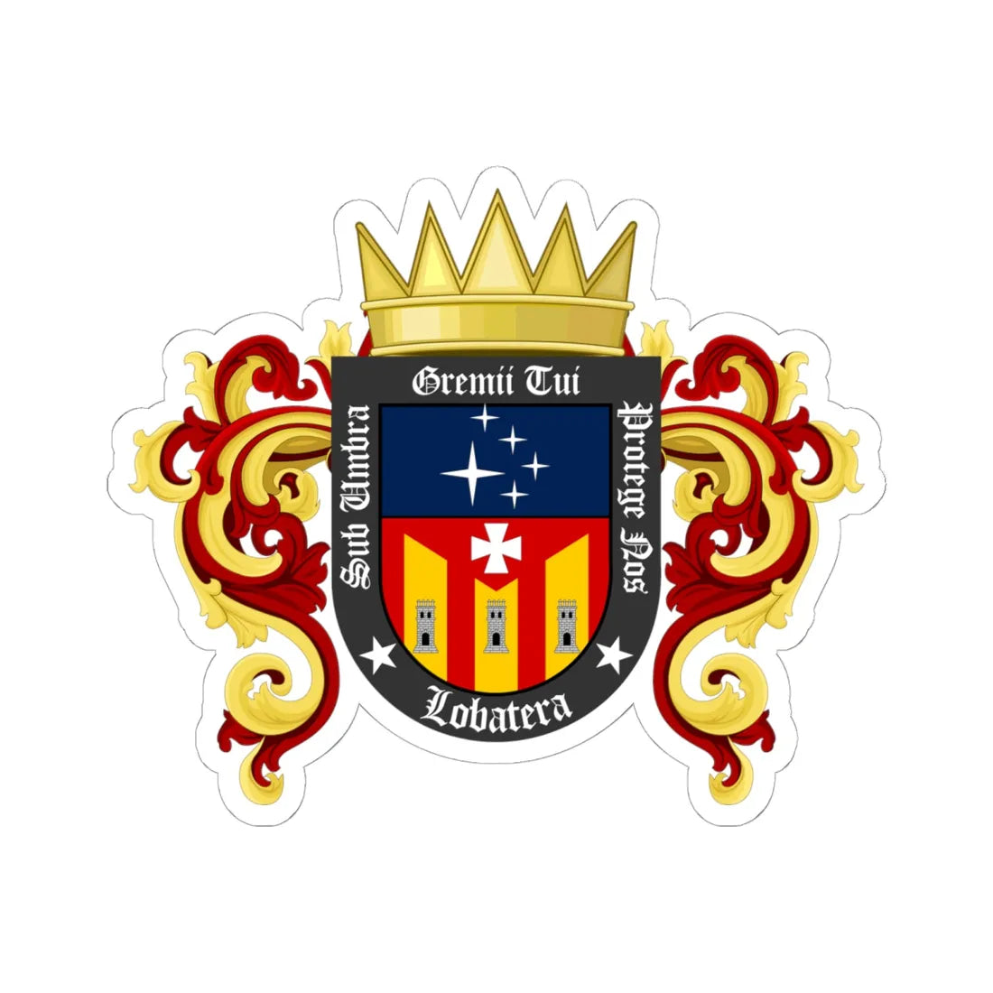 ESC-S-Lobatera (Venezuela) (Coat of Arms) STICKER Vinyl Kiss-Cut Decal 6 Inch White - The Sticker Space