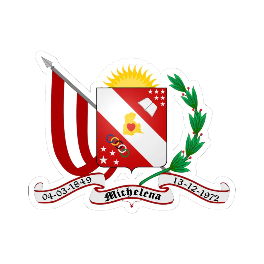 ESC-S-Michelena (Venezuela) (Coat of Arms) STICKER Vinyl Kiss-Cut Decal 3 Inch White - The Sticker Space