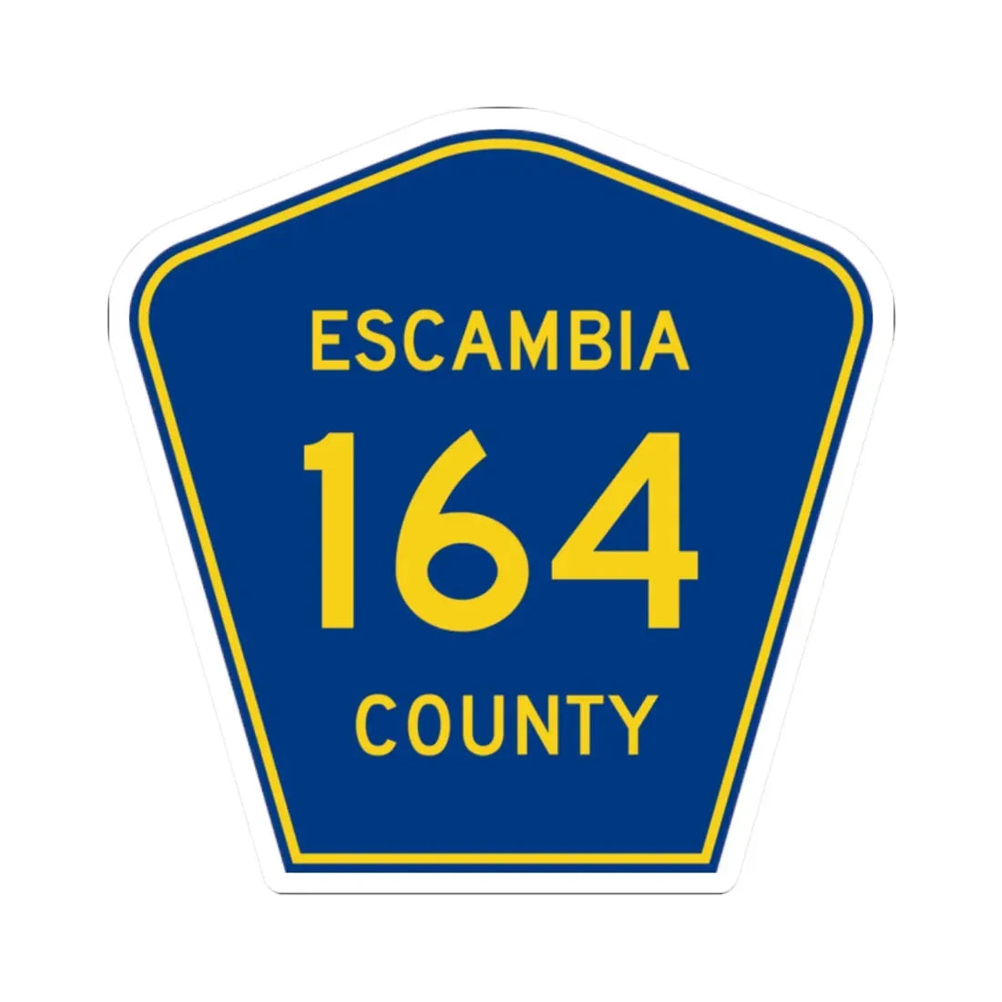 Escambia County 164 (Florida) (Road Sign) STICKER Vinyl Kiss-Cut Decal 2 Inch White - The Sticker Space