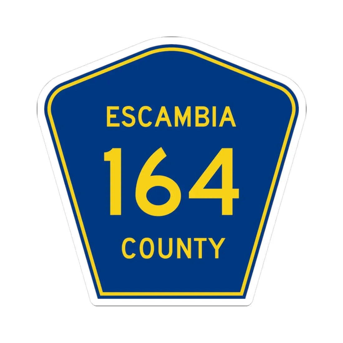 Escambia County 164 (Florida) (Road Sign) STICKER Vinyl Kiss-Cut Decal 3 Inch White - The Sticker Space