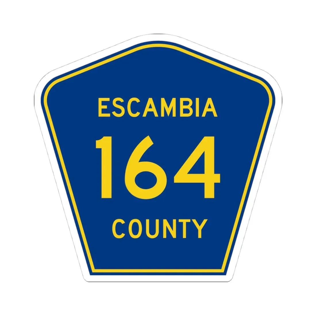 Escambia County 164 (Florida) (Road Sign) STICKER Vinyl Kiss-Cut Decal 4 Inch White - The Sticker Space