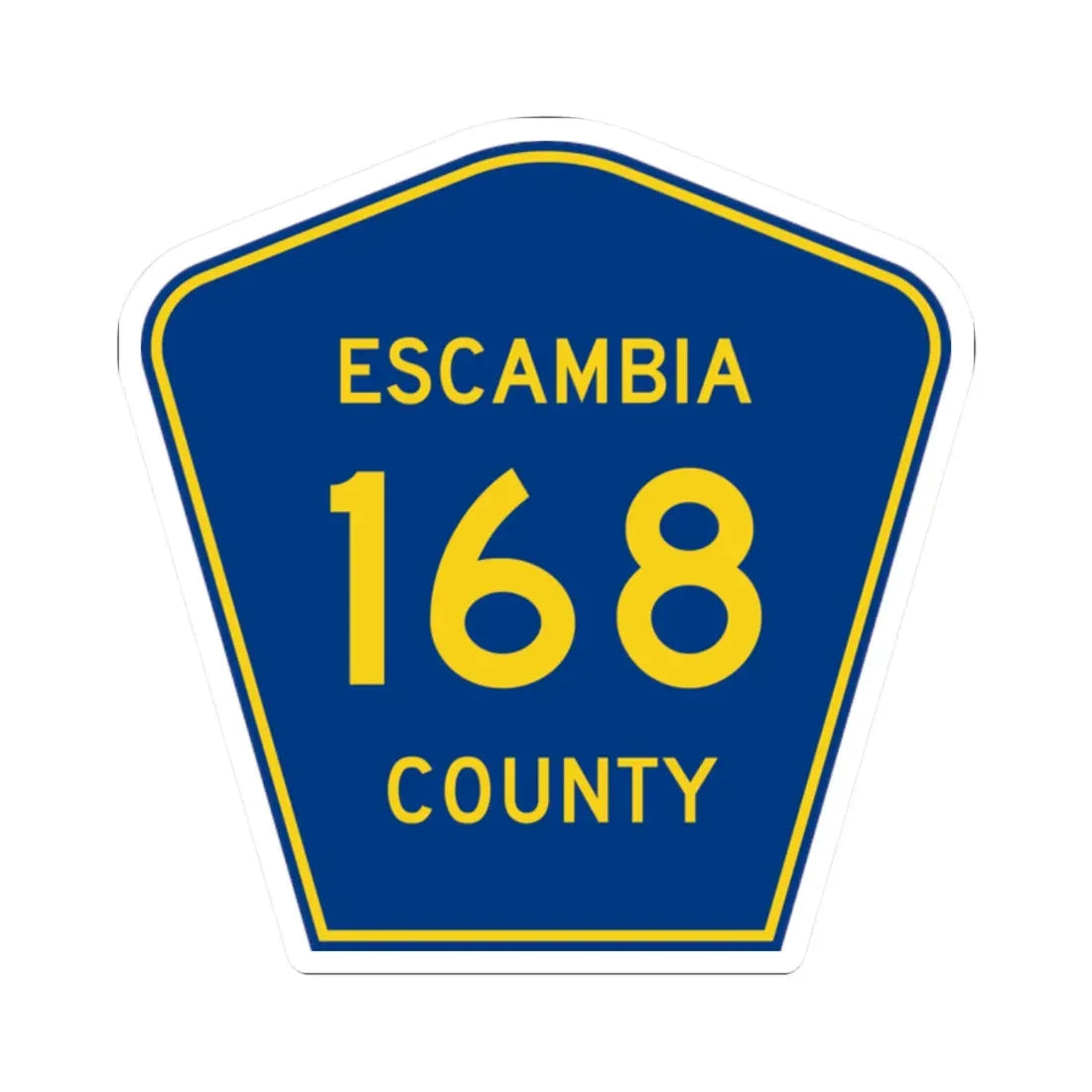 Escambia County 168 (Florida) (Road Sign) STICKER Vinyl Kiss-Cut Decal 2 Inch White - The Sticker Space