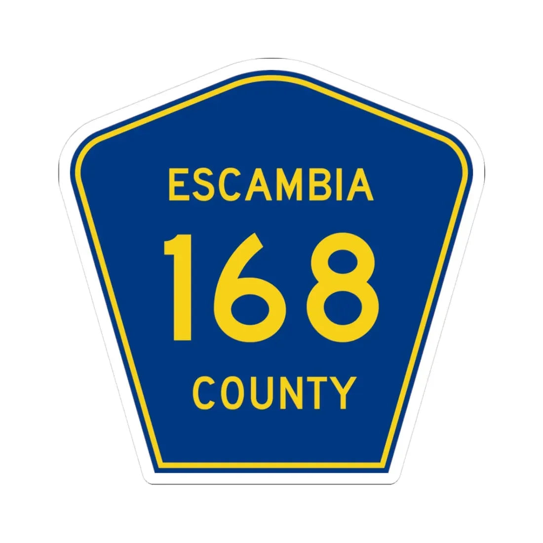 Escambia County 168 (Florida) (Road Sign) STICKER Vinyl Kiss-Cut Decal 3 Inch White - The Sticker Space
