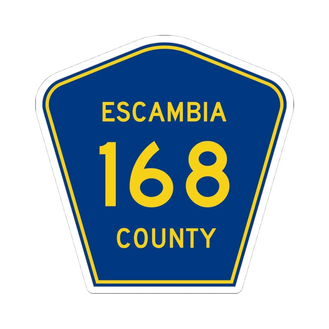 Escambia County 168 (Florida) (Road Sign) STICKER Vinyl Kiss-Cut Decal 4 Inch White - The Sticker Space
