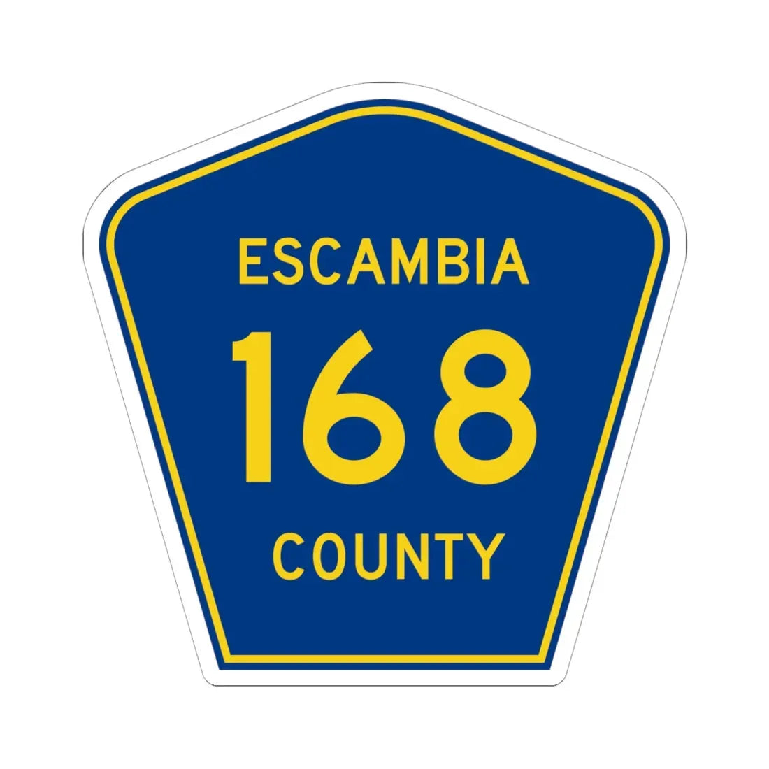Escambia County 168 (Florida) (Road Sign) STICKER Vinyl Kiss-Cut Decal 6 Inch White - The Sticker Space