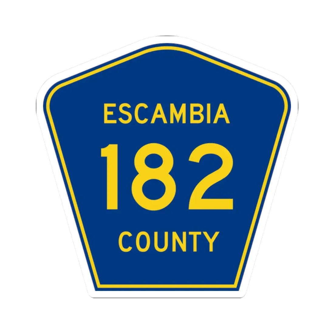 Escambia County 182 (Florida) (Road Sign) STICKER Vinyl Kiss-Cut Decal 2 Inch White - The Sticker Space