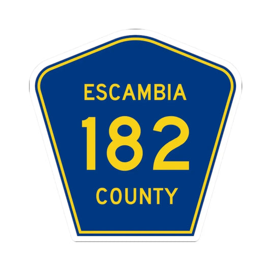 Escambia County 182 (Florida) (Road Sign) STICKER Vinyl Kiss-Cut Decal 2 Inch White - The Sticker Space
