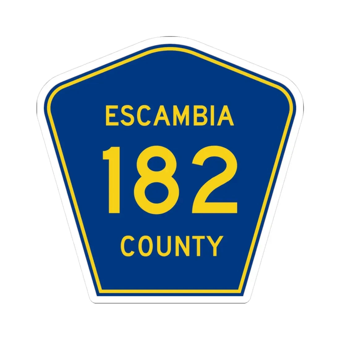 Escambia County 182 (Florida) (Road Sign) STICKER Vinyl Kiss-Cut Decal 3 Inch White - The Sticker Space