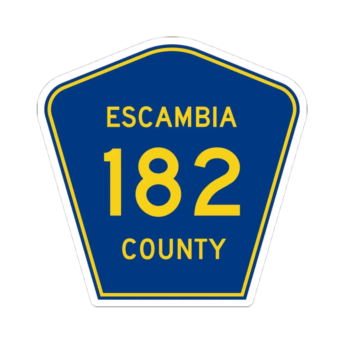 Escambia County 182 (Florida) (Road Sign) STICKER Vinyl Kiss-Cut Decal 4 Inch White - The Sticker Space