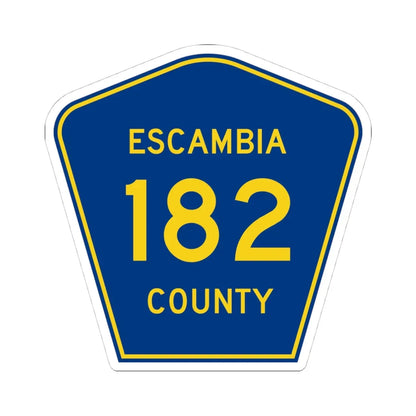 Escambia County 182 (Florida) (Road Sign) STICKER Vinyl Kiss-Cut Decal 4 Inch White - The Sticker Space