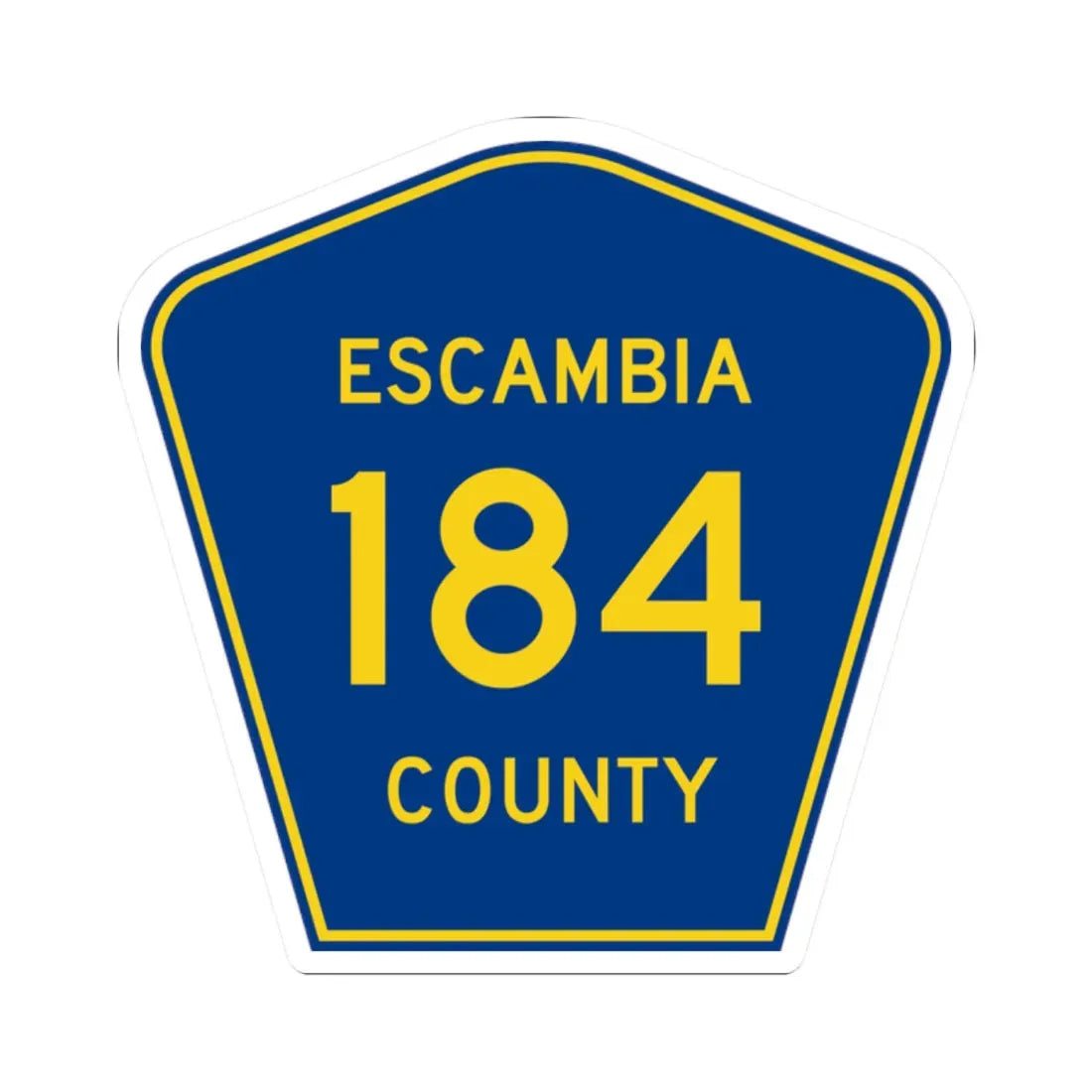 Escambia County 184 (Florida) (Road Sign) STICKER Vinyl Kiss-Cut Decal 2 Inch White - The Sticker Space