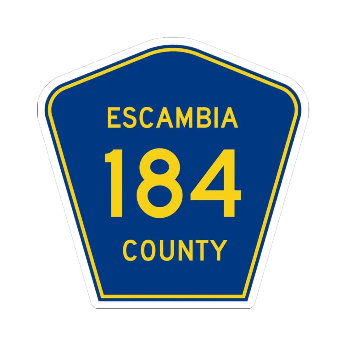 Escambia County 184 (Florida) (Road Sign) STICKER Vinyl Kiss-Cut Decal 3 Inch White - The Sticker Space