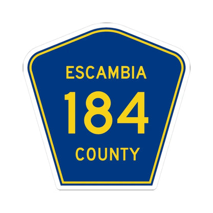 Escambia County 184 (Florida) (Road Sign) STICKER Vinyl Kiss-Cut Decal 3 Inch White - The Sticker Space