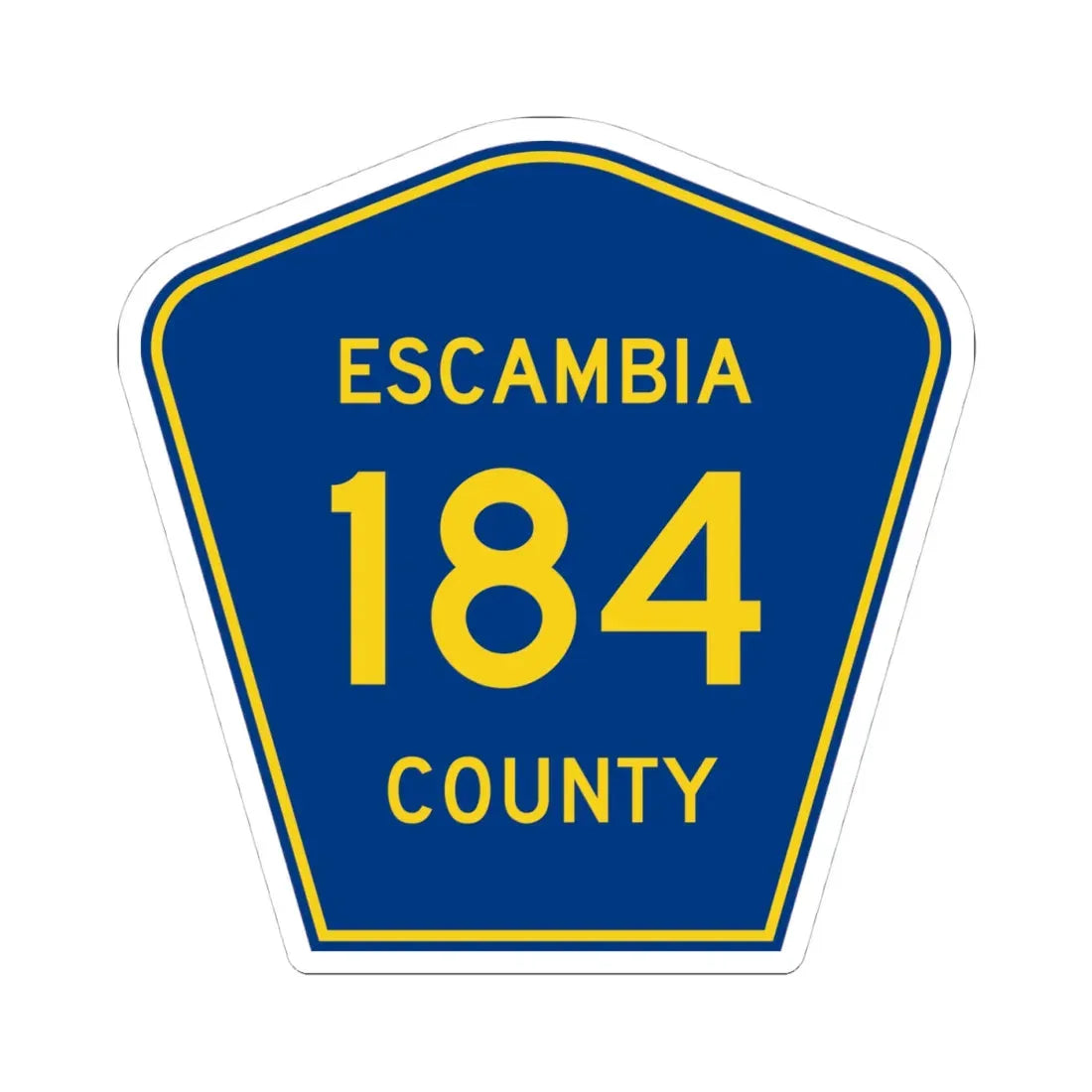 Escambia County 184 (Florida) (Road Sign) STICKER Vinyl Kiss-Cut Decal 4 Inch White - The Sticker Space