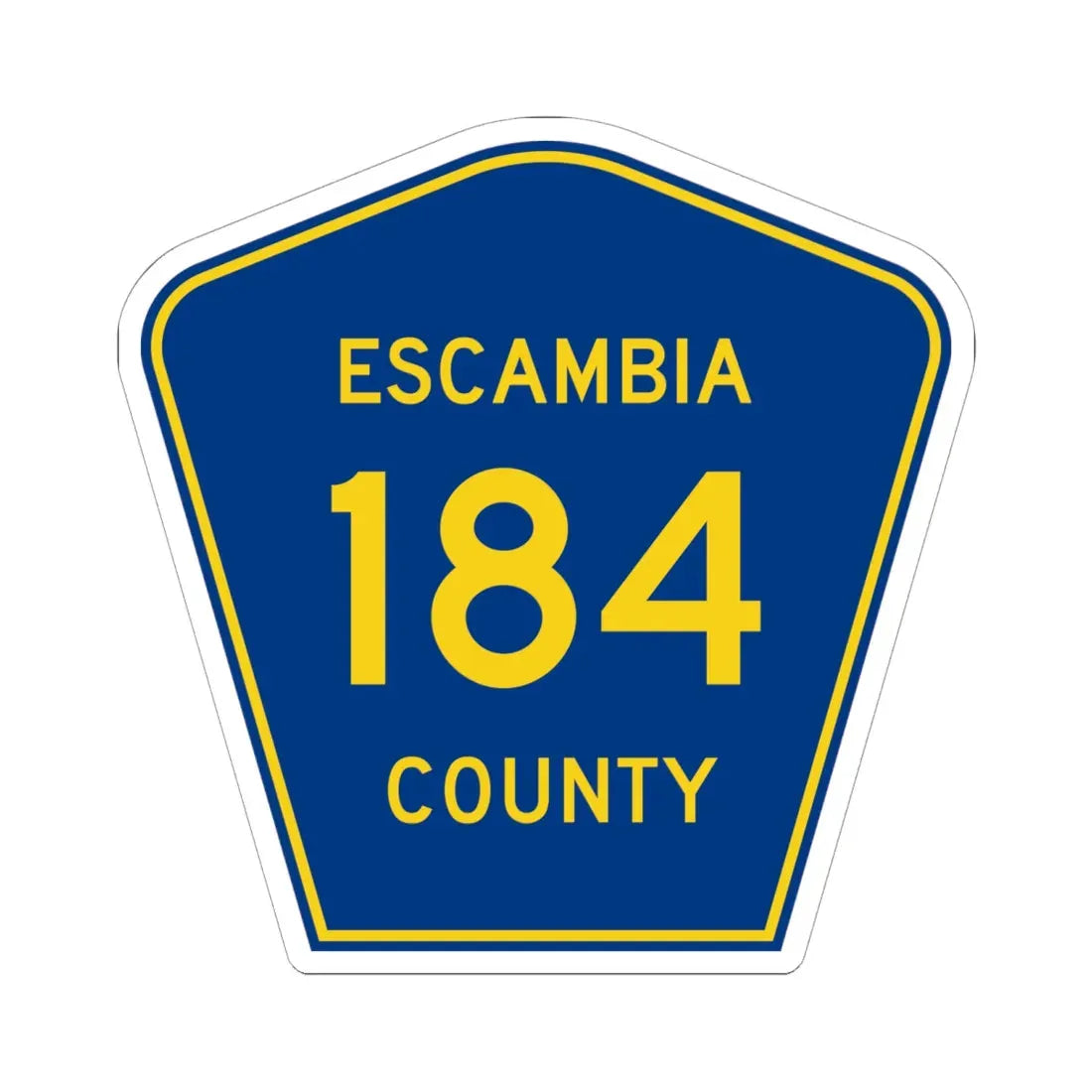 Escambia County 184 (Florida) (Road Sign) STICKER Vinyl Kiss-Cut Decal 6 Inch White - The Sticker Space