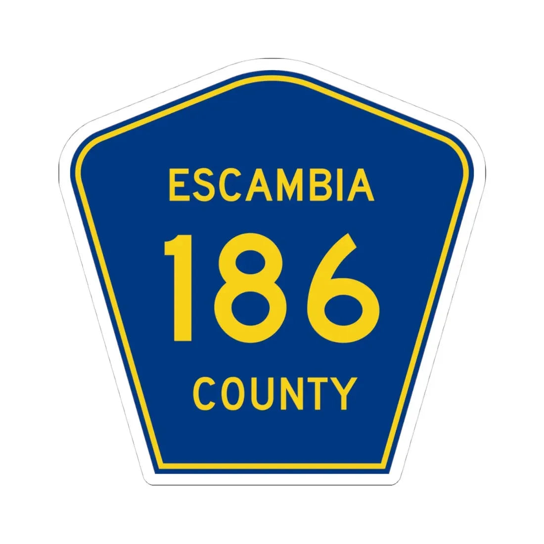 Escambia County 186 (Florida) (Road Sign) STICKER Vinyl Kiss-Cut Decal 4 Inch White - The Sticker Space