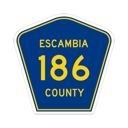 Escambia County 186 (Florida) (Road Sign) STICKER Vinyl Kiss-Cut Decal 6 Inch White - The Sticker Space