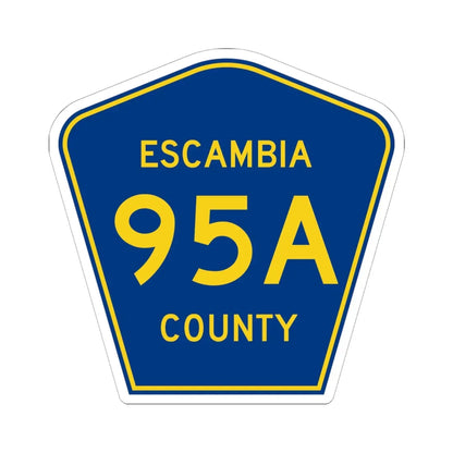 Escambia County 95A (Florida) (Road Sign) STICKER Vinyl Kiss-Cut Decal 6 Inch White - The Sticker Space