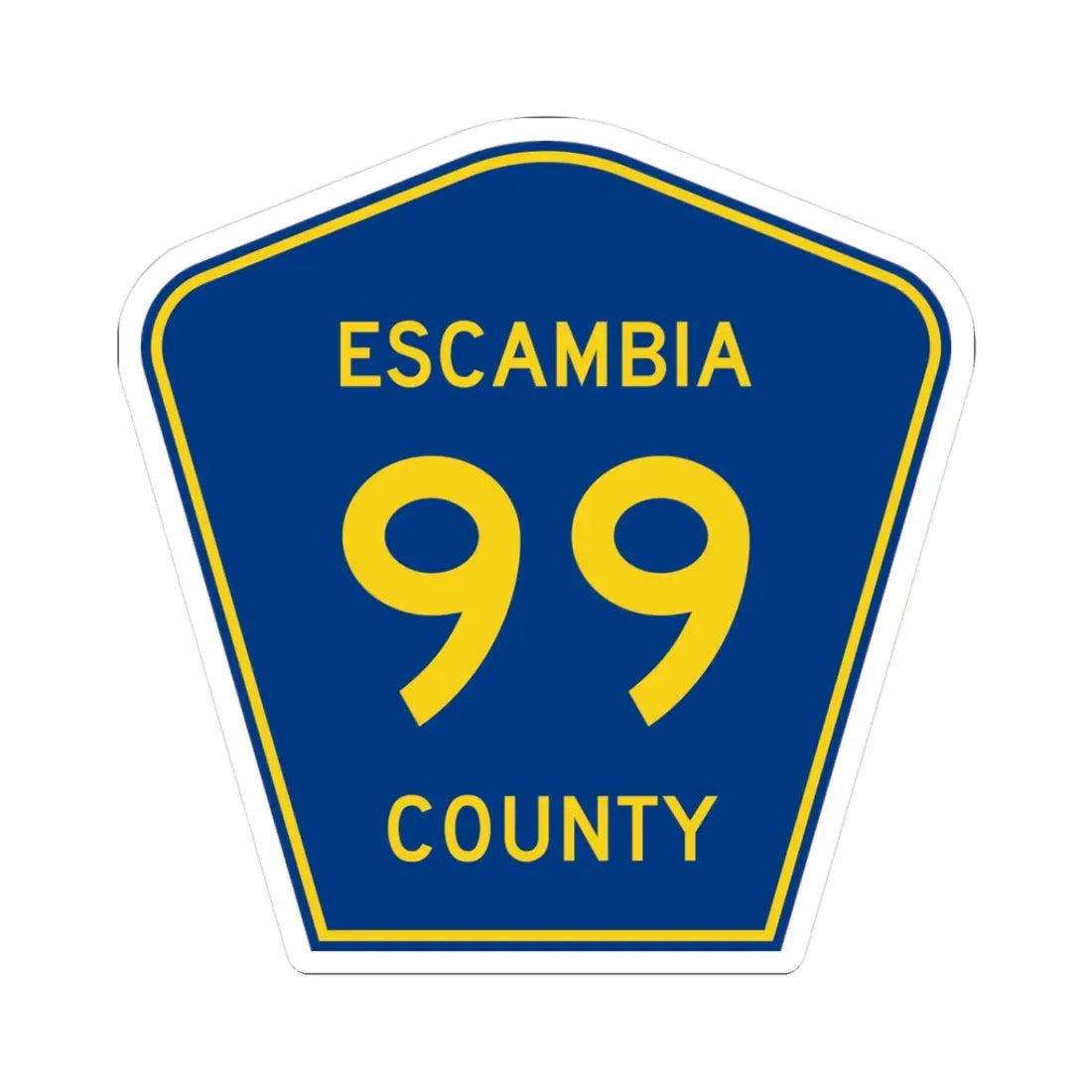 Escambia County 99 (Florida) (Road Sign) STICKER Vinyl Kiss-Cut Decal 3 Inch White - The Sticker Space