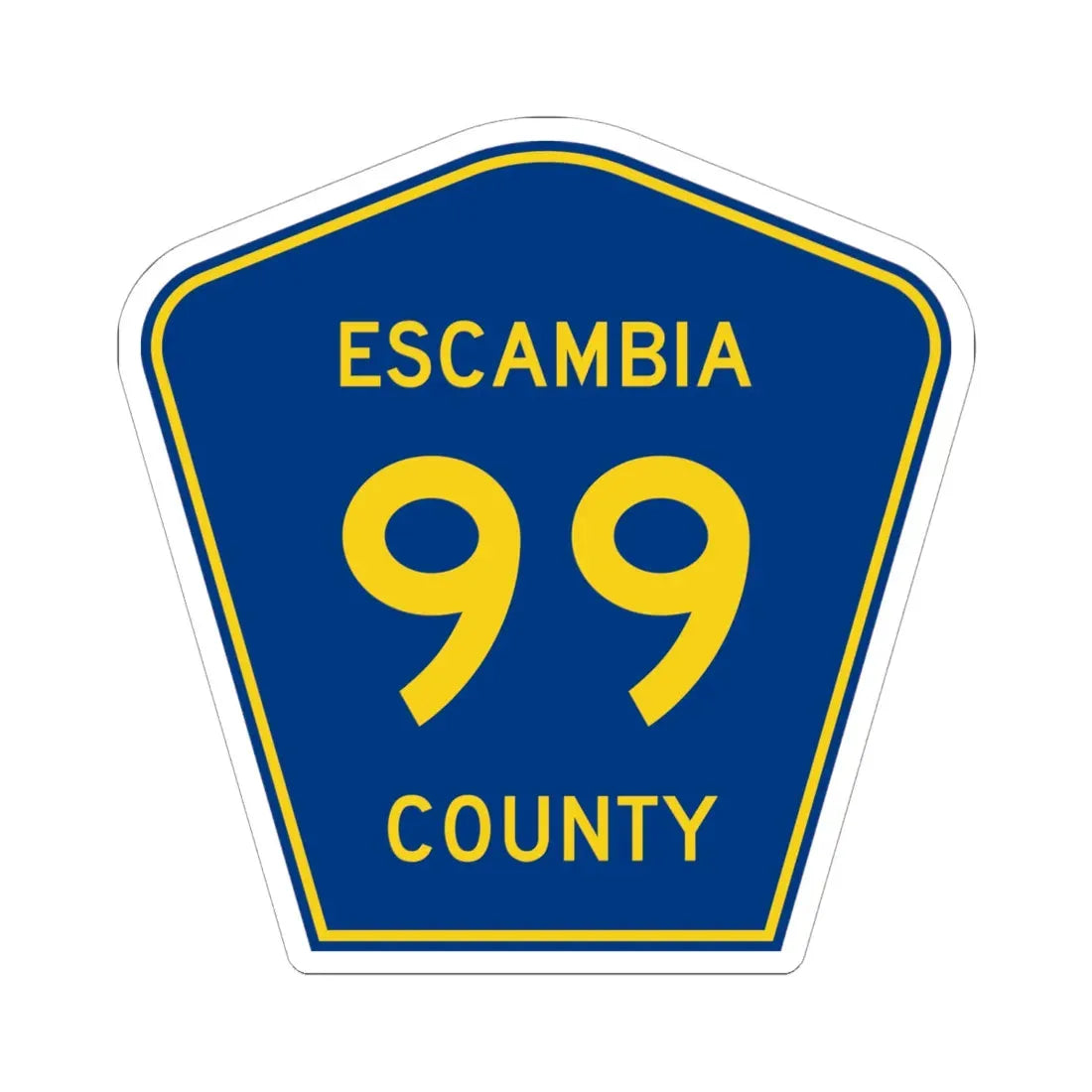 Escambia County 99 (Florida) (Road Sign) STICKER Vinyl Kiss-Cut Decal 6 Inch White - The Sticker Space