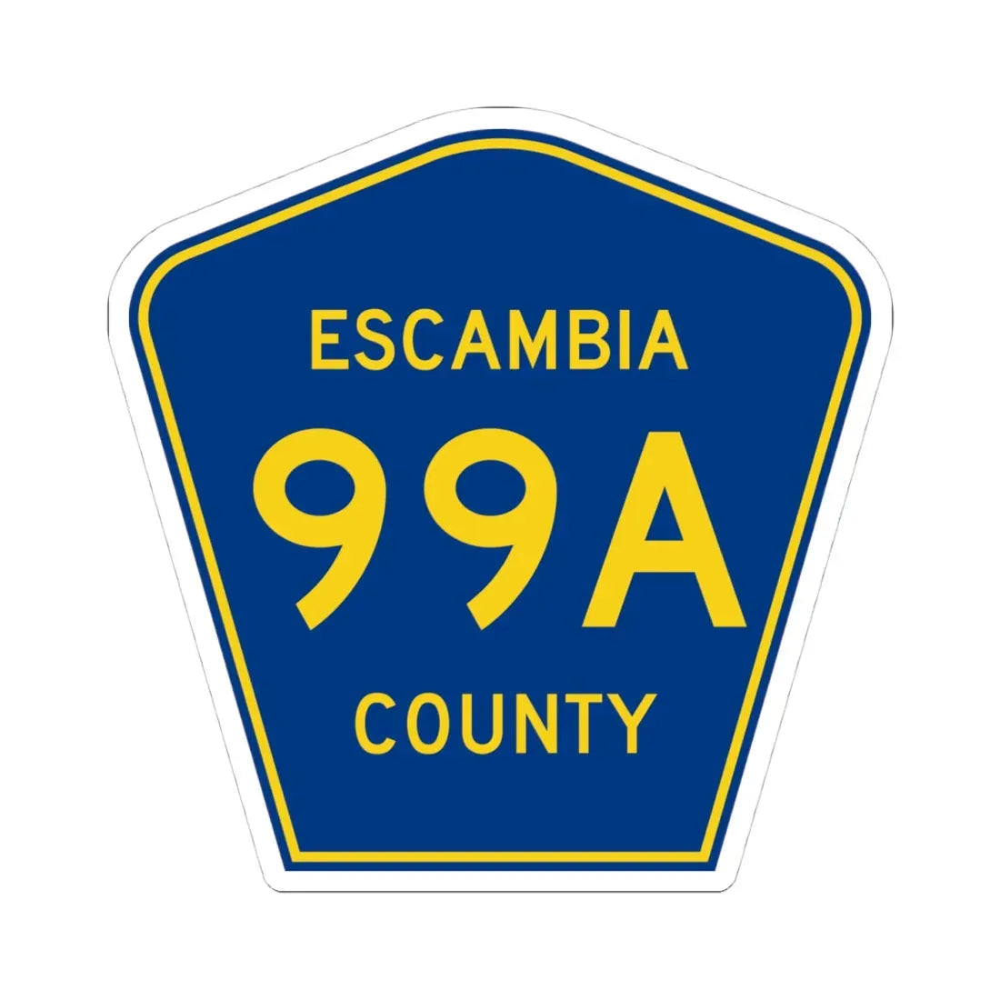 Escambia County 99A (Florida) (Road Sign) STICKER Vinyl Kiss-Cut Decal 4 Inch White - The Sticker Space