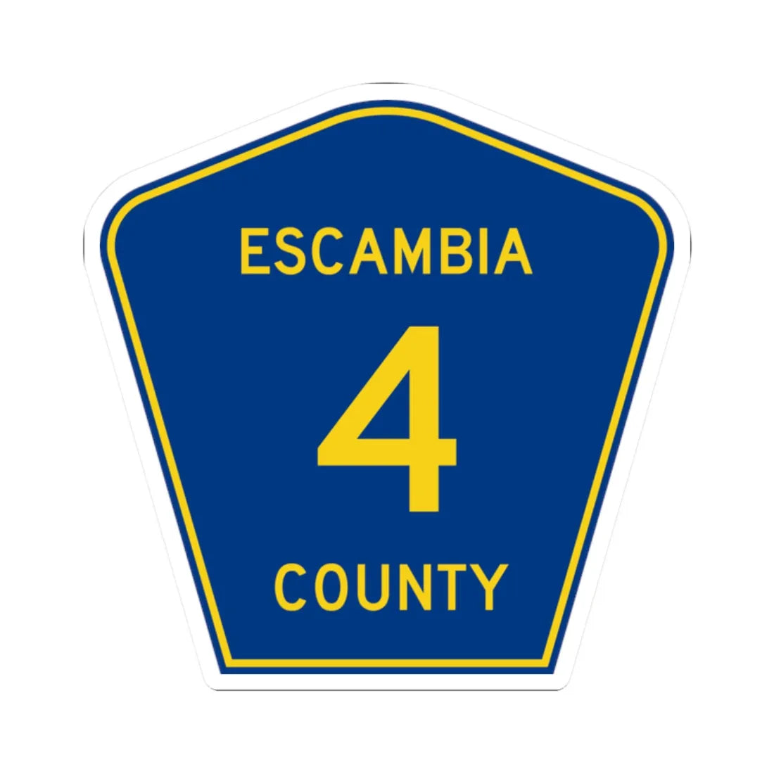 Escambia County Road 4 FL (Florida) (Road Sign) STICKER Vinyl Kiss-Cut Decal 2 Inch White - The Sticker Space