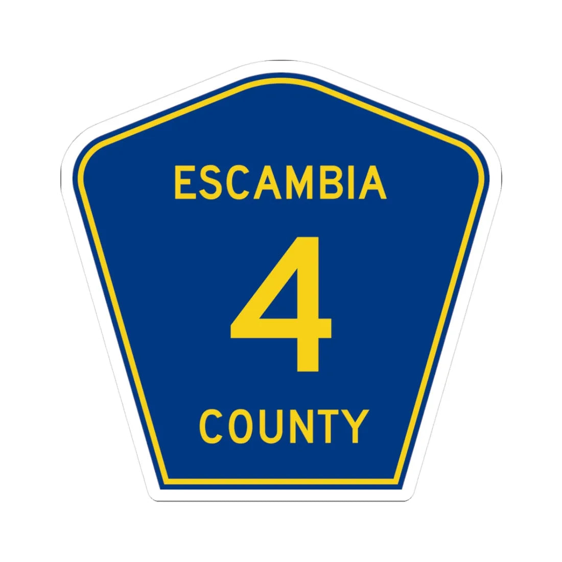 Escambia County Road 4 FL (Florida) (Road Sign) STICKER Vinyl Kiss-Cut Decal 3 Inch White - The Sticker Space