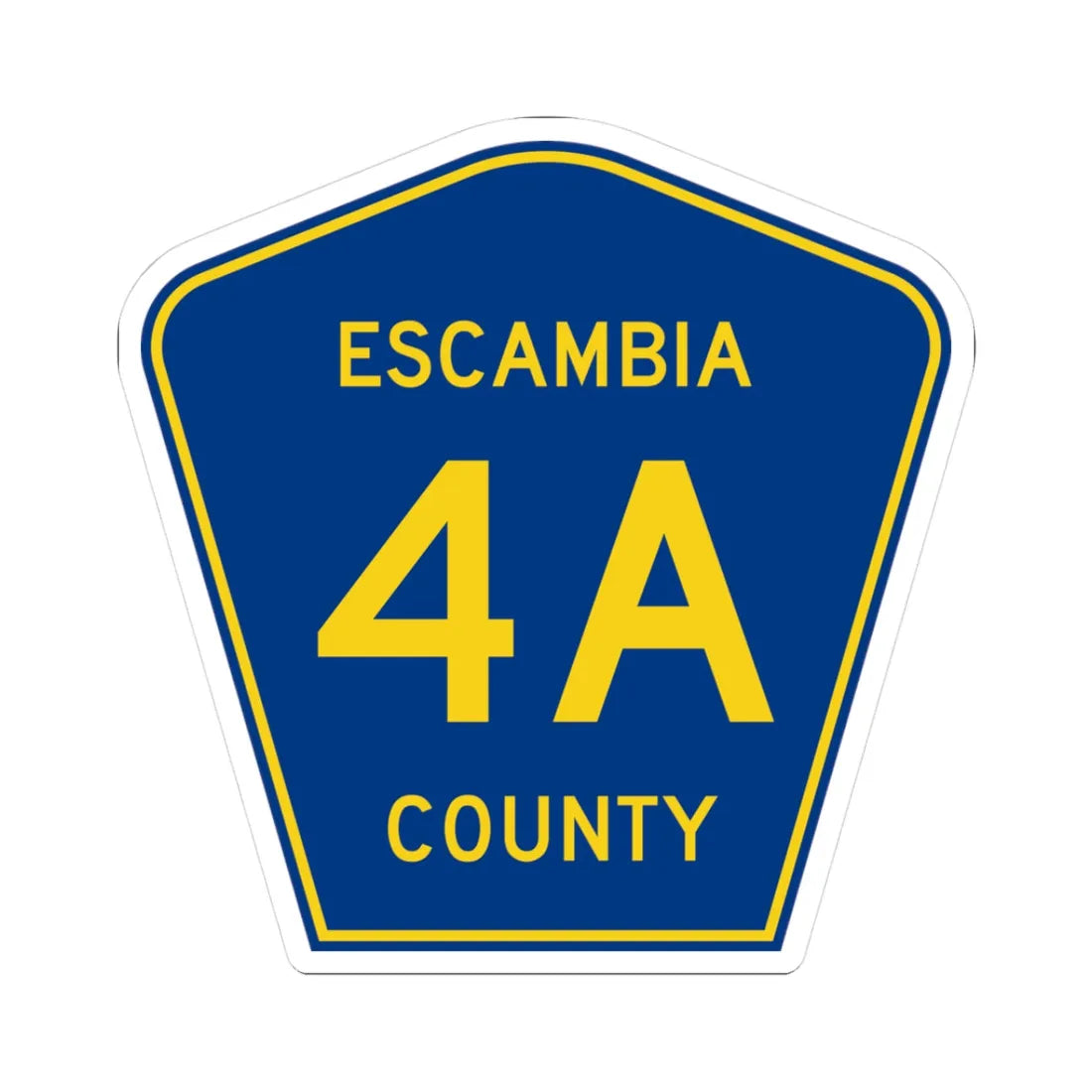 Escambia County Road 4A FL (Florida) (Road Sign) STICKER Vinyl Kiss-Cut Decal 3 Inch White - The Sticker Space