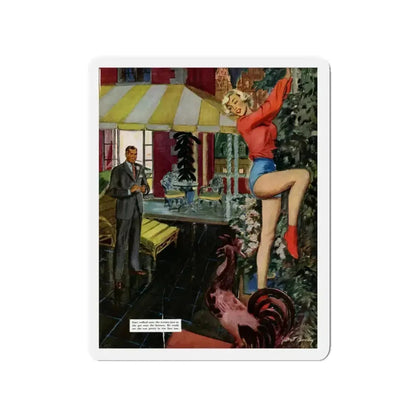 Escapade, The Saturday Evening Post illustration, 1949 (Magazine Illustration) Refrigerator Magnet 3 Inch Die-Cut - The Sticker Space