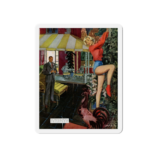 Escapade, The Saturday Evening Post illustration, 1949 (Magazine Illustration) Refrigerator Magnet-6 × 6"-The Sticker Space