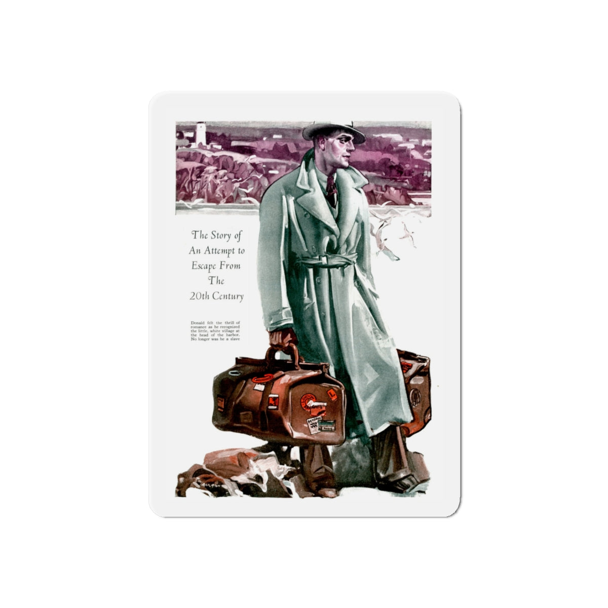 Escape, 1933 (Magazine Illustration) Refrigerator Magnet-6" × 6"-The Sticker Space