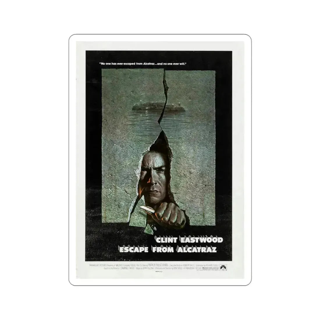Escape from Alcatraz 1979 Movie Poster STICKER Vinyl Die-Cut Decal 4 Inch - The Sticker Space