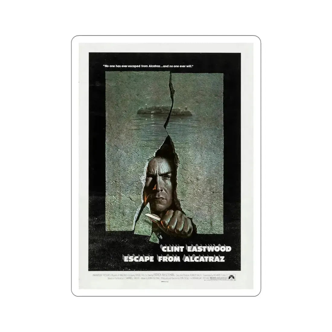 Escape from Alcatraz 1979 Movie Poster STICKER Vinyl Die-Cut Decal - The Sticker Space