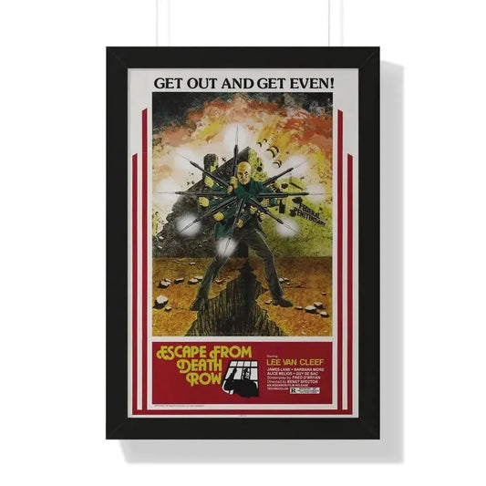ESCAPE FROM DEATH ROW 1973 - Framed Movie Poster 16″ x 24″ Black - The Sticker Space