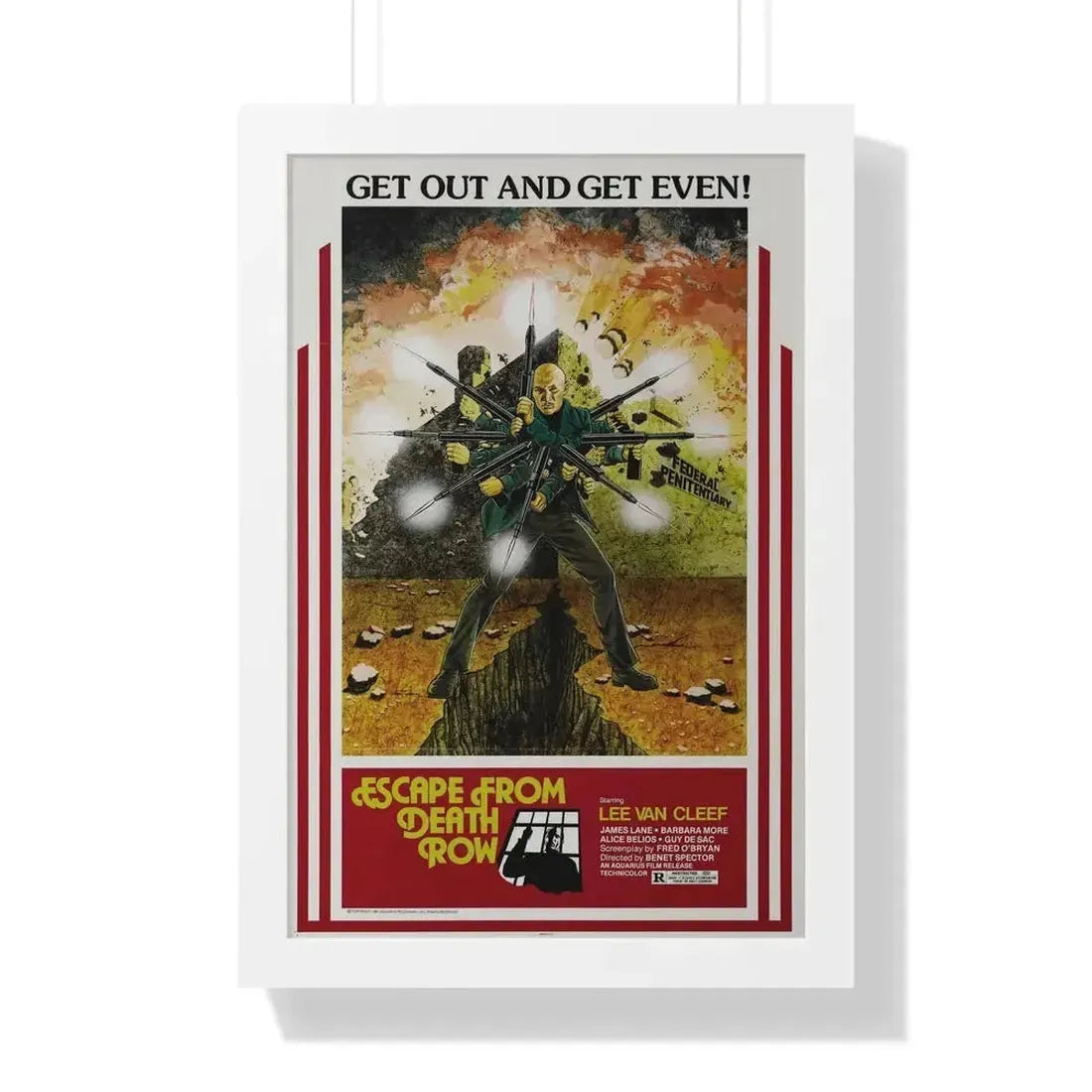 ESCAPE FROM DEATH ROW 1973 - Framed Movie Poster - The Sticker Space