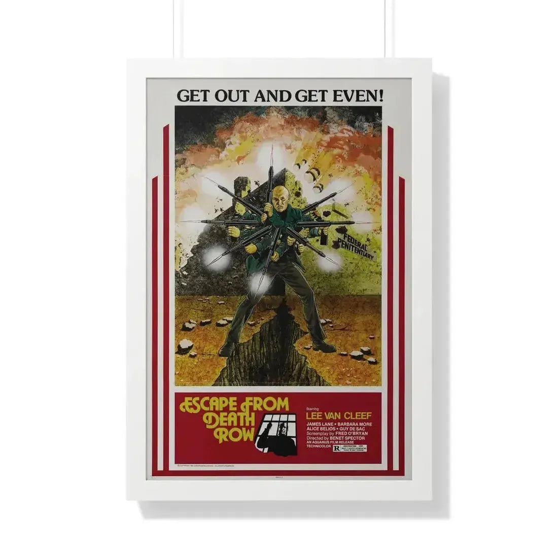 ESCAPE FROM DEATH ROW 1973 - Framed Movie Poster - The Sticker Space