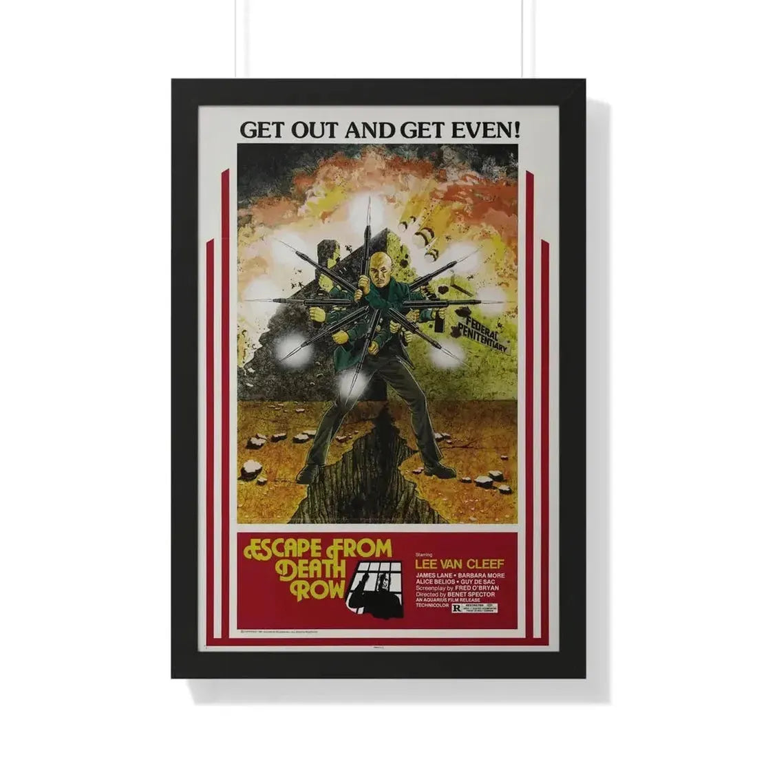 ESCAPE FROM DEATH ROW 1973 - Framed Movie Poster - The Sticker Space