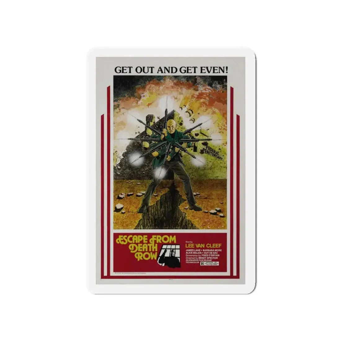 ESCAPE FROM DEATH ROW 1973 Movie Poster - Refrigerator Magnet 4 Inch - The Sticker Space