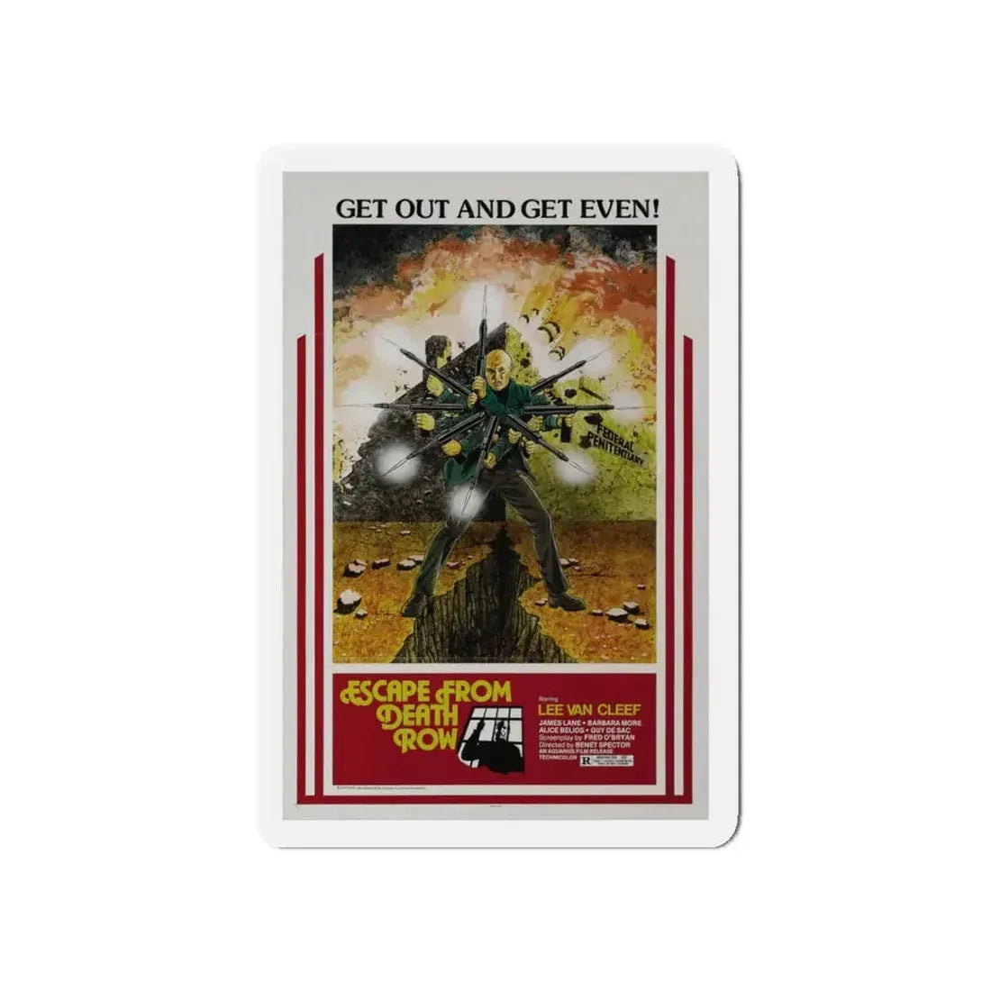 ESCAPE FROM DEATH ROW 1973 Movie Poster - Refrigerator Magnet 5 Inch - The Sticker Space