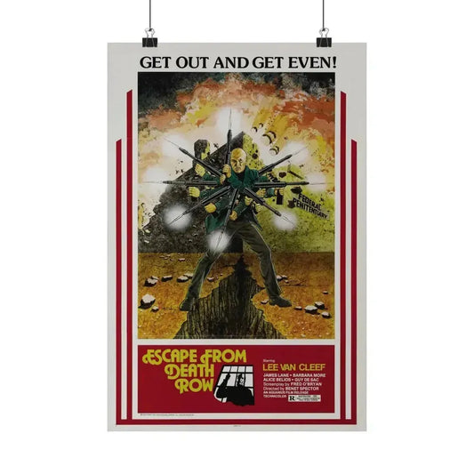 ESCAPE FROM DEATH ROW 1973 - Paper Movie Poster 12″ x 18″ Matte - The Sticker Space