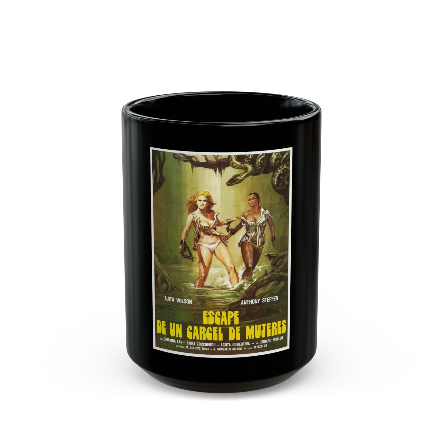 ESCAPE FROM HELL 1980 Movie Poster - Black Coffee Mug-15oz-The Sticker Space