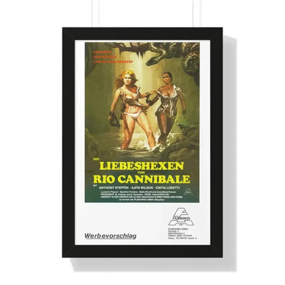 ESCAPE FROM HELL (GERMAN) 1980 - Framed Movie Poster 16″ x 24″ Black - The Sticker Space