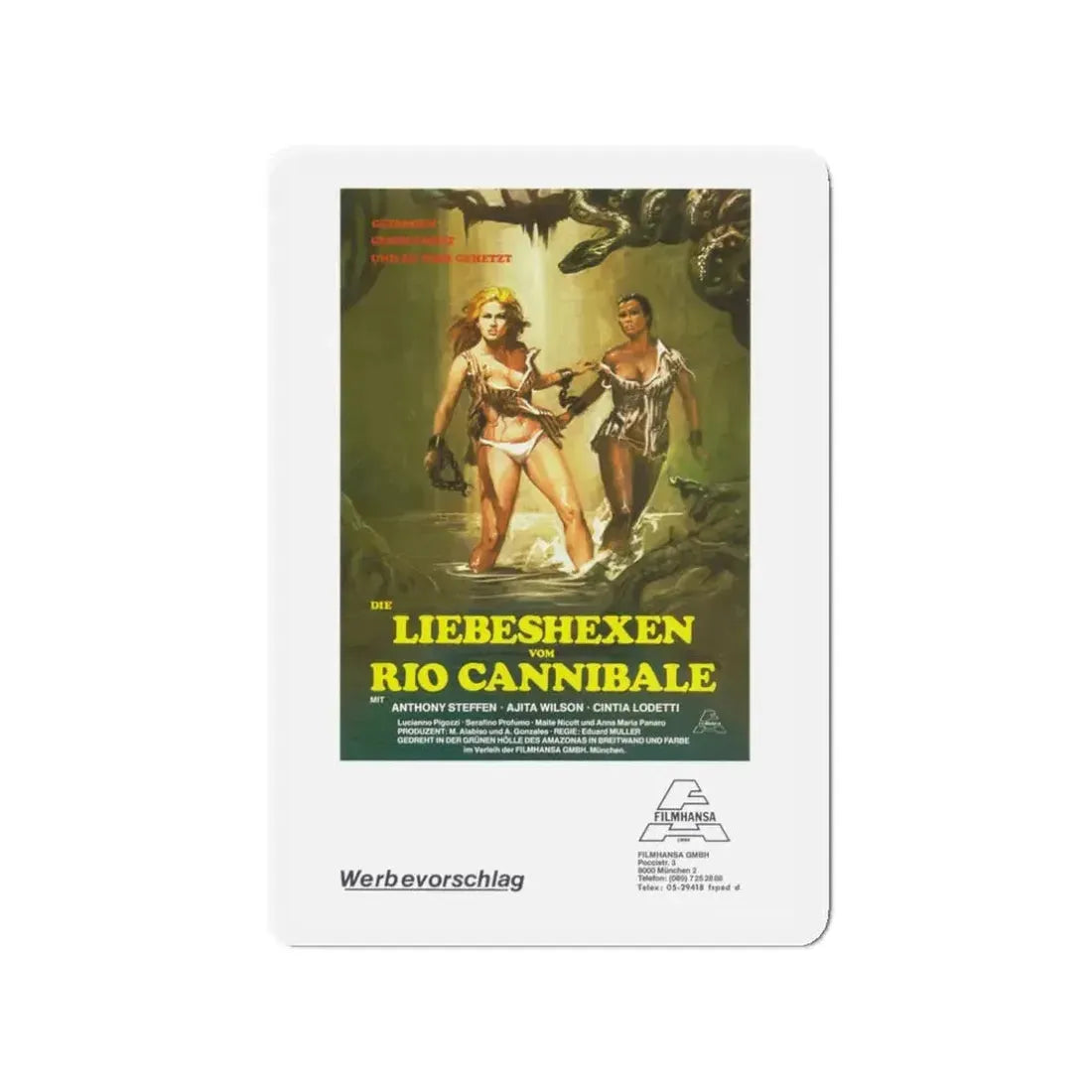 ESCAPE FROM HELL (GERMAN) 1980 Movie Poster - Refrigerator Magnet 3 Inch - The Sticker Space