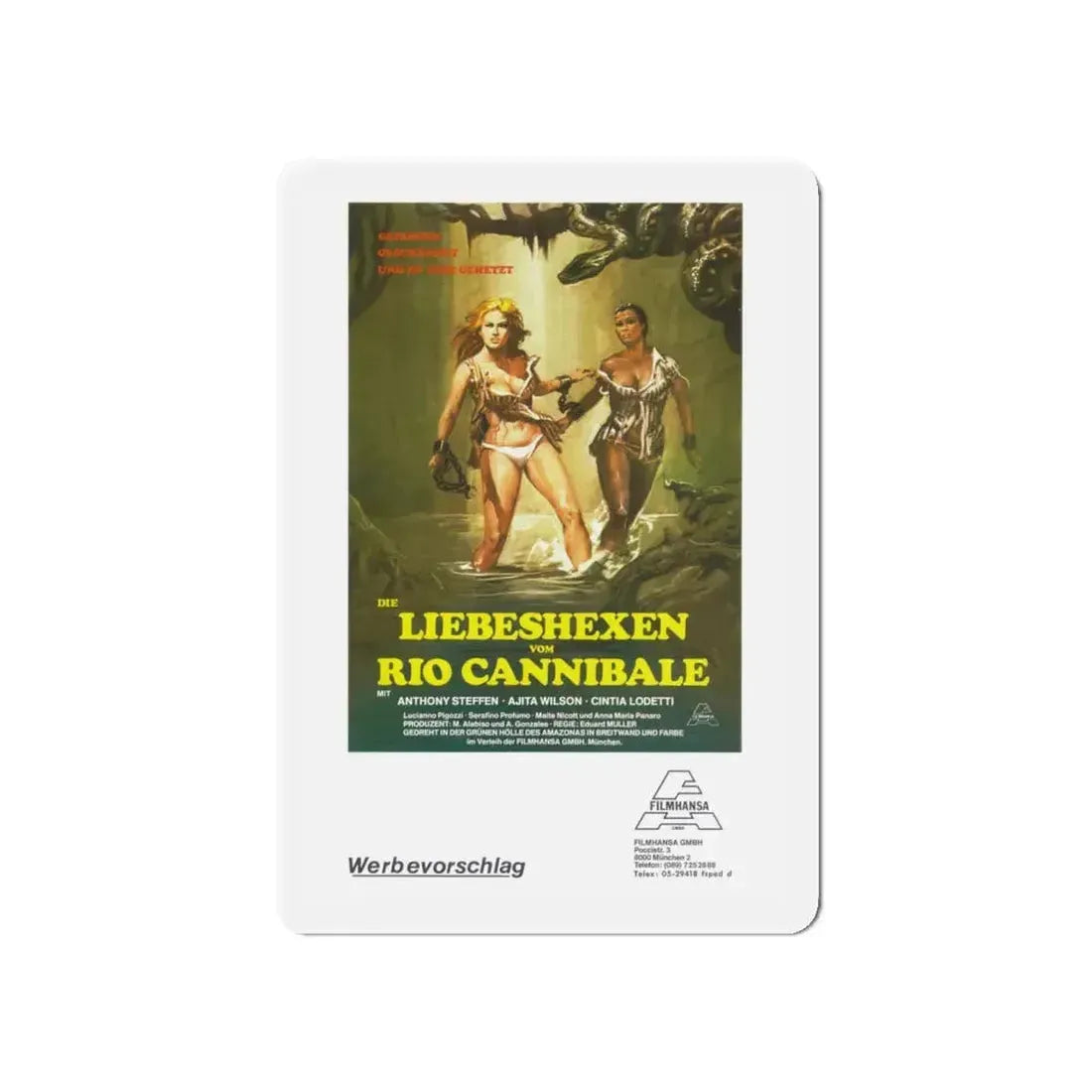 ESCAPE FROM HELL (GERMAN) 1980 Movie Poster - Refrigerator Magnet 5 Inch - The Sticker Space