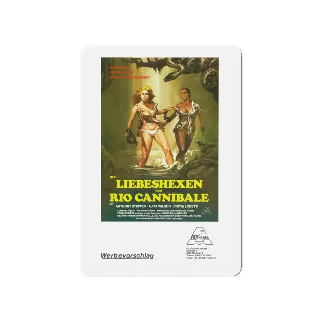 ESCAPE FROM HELL (GERMAN) 1980 Movie Poster - Refrigerator Magnet - The Sticker Space