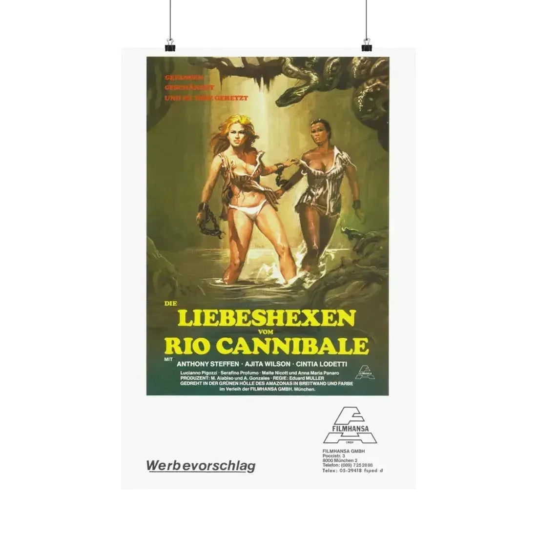 ESCAPE FROM HELL (GERMAN) 1980 - Paper Movie Poster 20″ x 30″ Matte - The Sticker Space